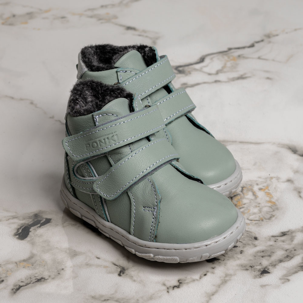 Бебешки боти за момиче PONKI BAREFOOT LEO GREEN №20-25