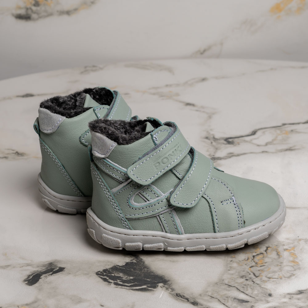 Бебешки боти за момиче PONKI BAREFOOT LEO GREEN №20-25