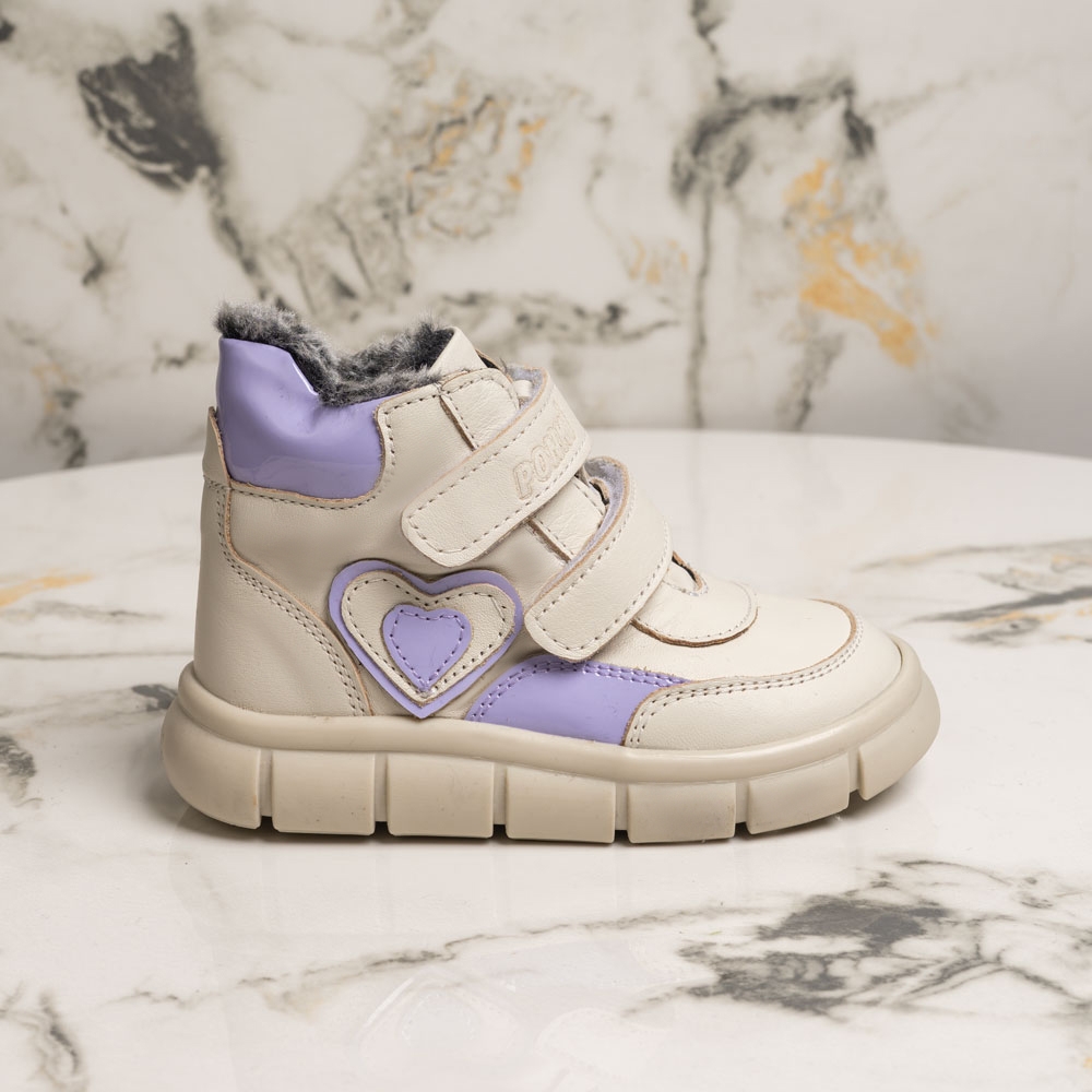 Бебешки боти PONKI VLOVE BEIGE-PURPLE №20-21