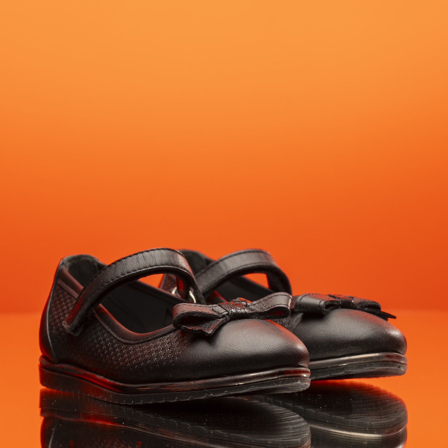 Детски балеринки PONKI Feline Black №26-30