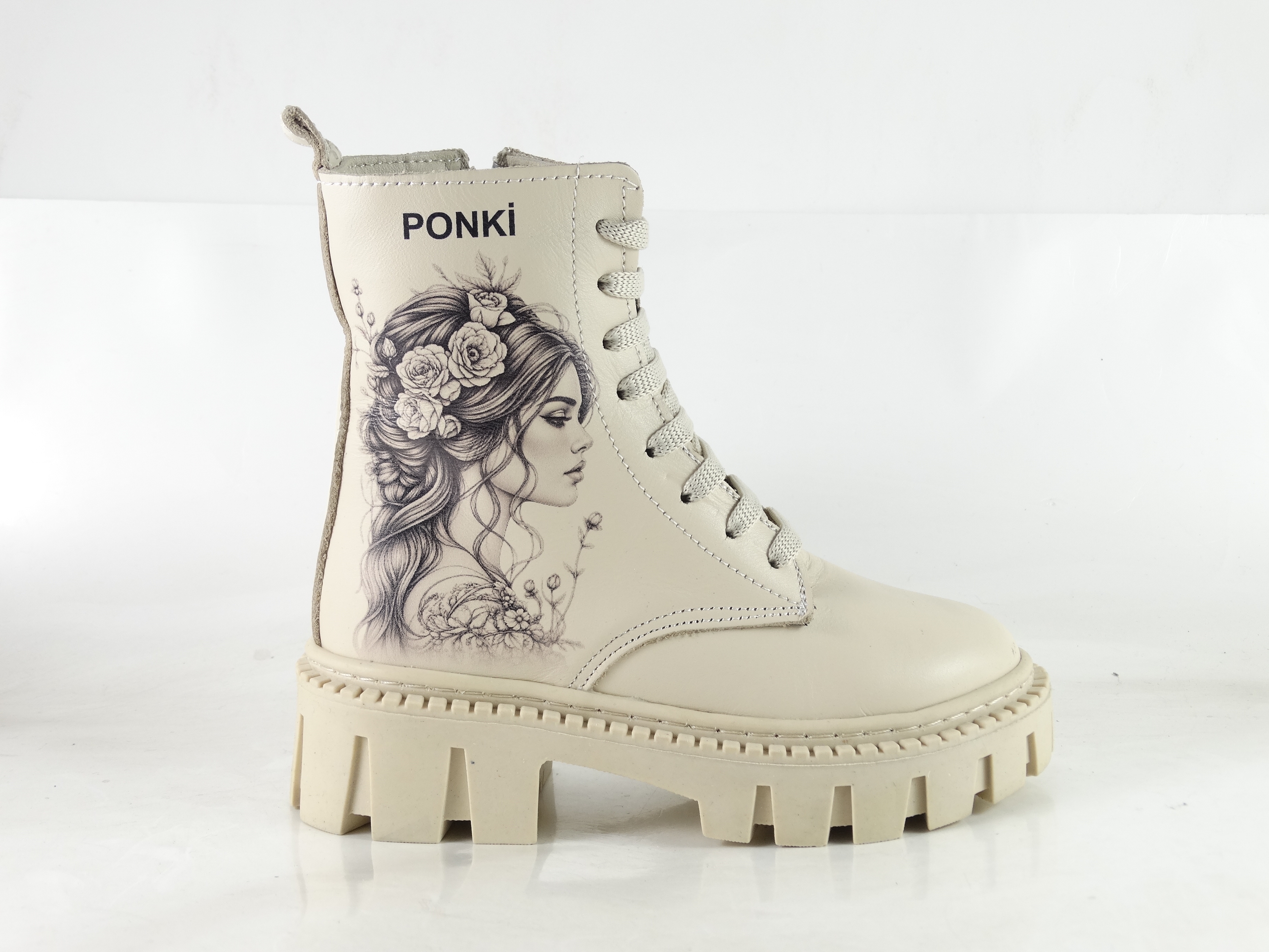 Детски елегантни кубинки PONKI KEYSA BEIGE №26-30