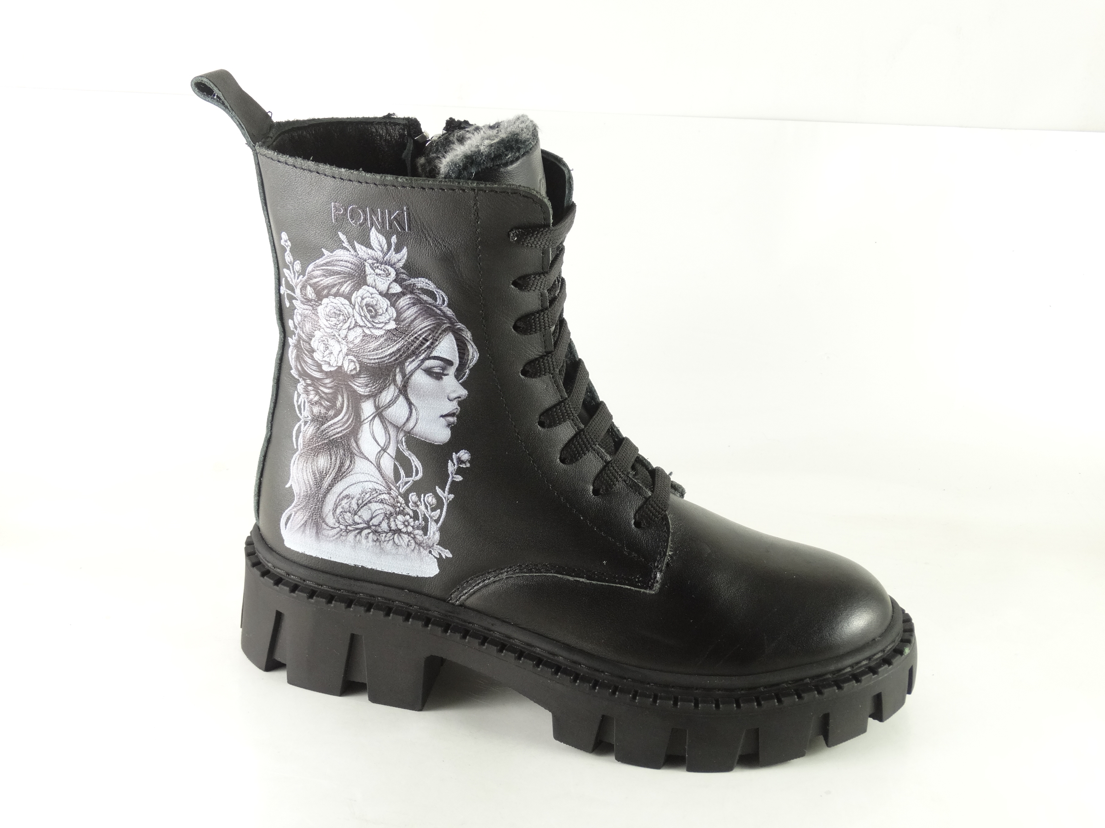 Детски елегантни кубинки PONKI KEYSA BLACK №31-36
